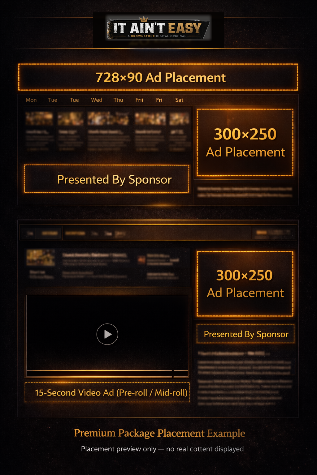 Spoiler-safe placement reference: where your ad appears