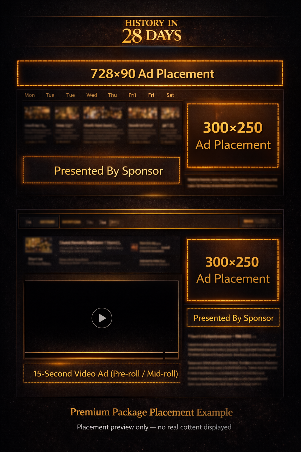 Spoiler-safe placement reference: where your ad appears